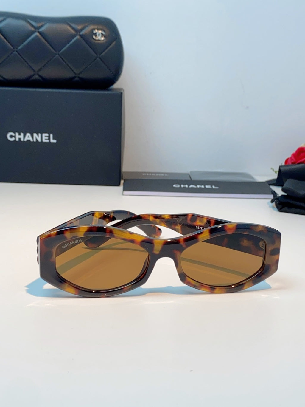 Chanel Oval Brown Lens Sunglasses for Women - 132373 - detail image 2