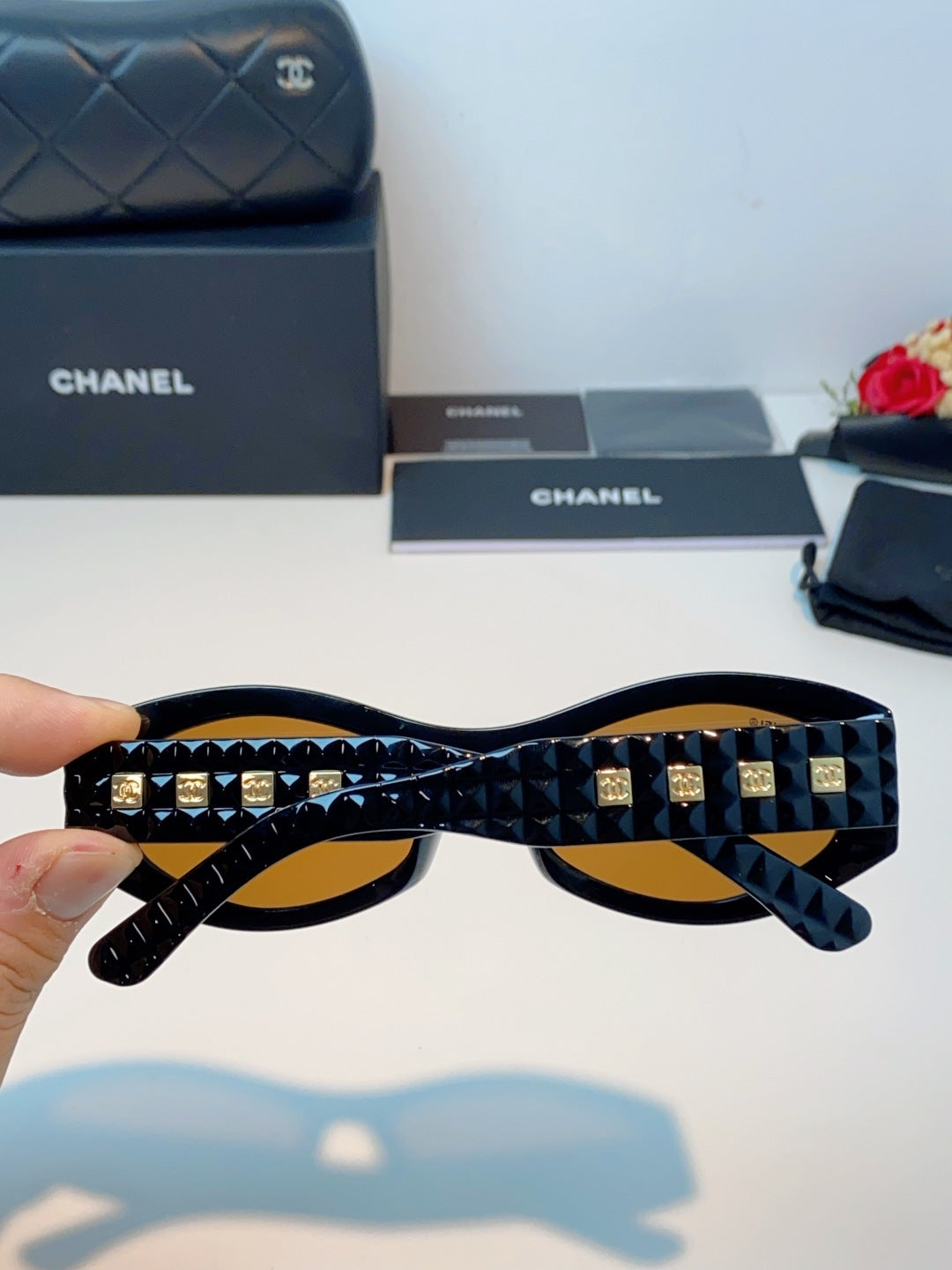 Chanel Oval Brown Lens Sunglasses for Women - detail image 5