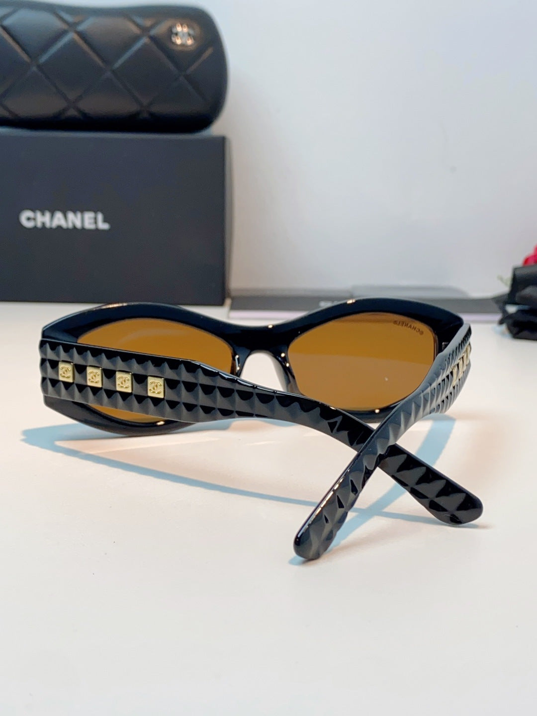 Chanel Oval Brown Lens Sunglasses for Women - detail image 3