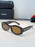 Chanel Oval Brown Lens Sunglasses for Women