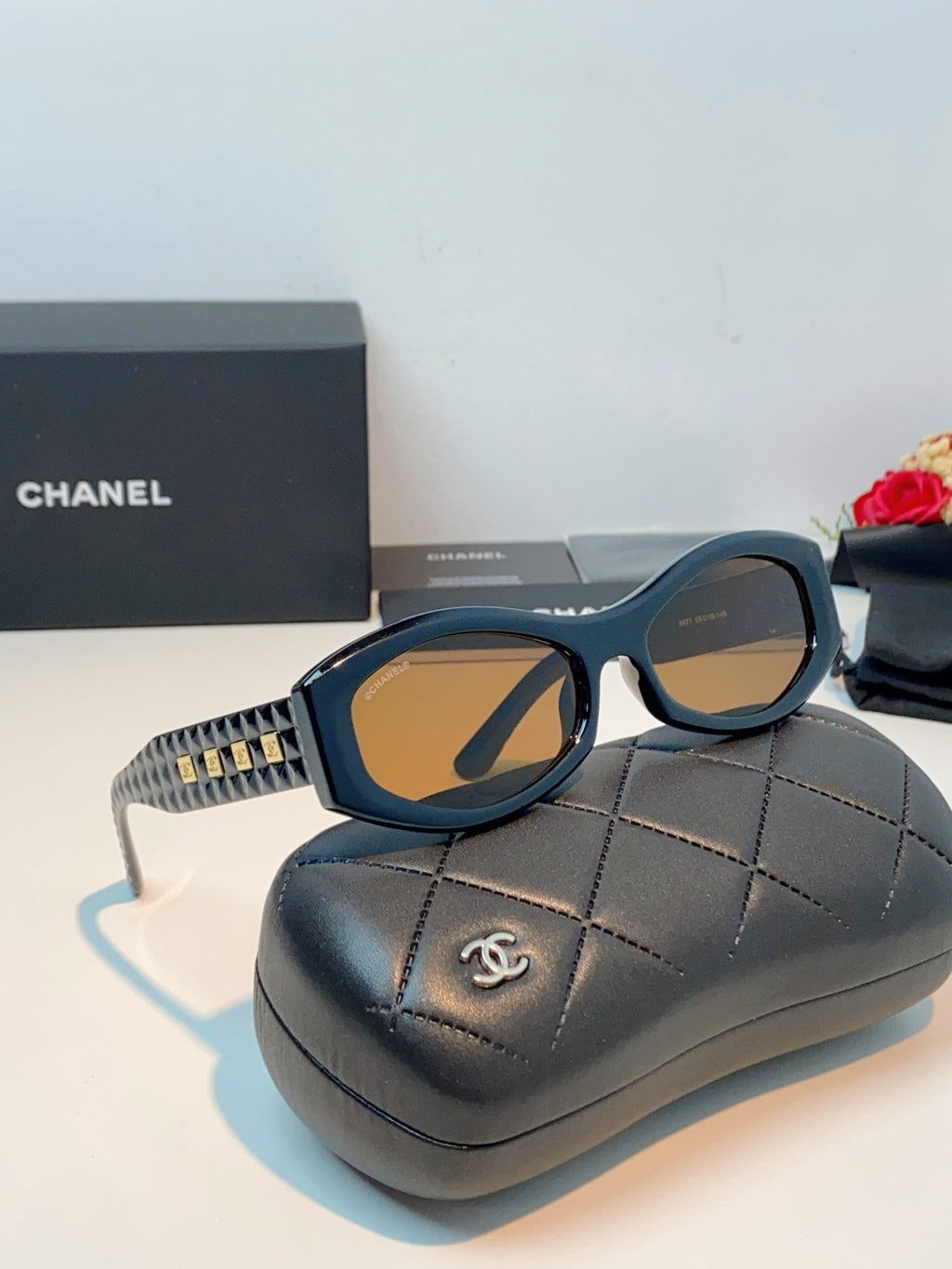 Chanel Oval Brown Lens Sunglasses for Women - detail image 10