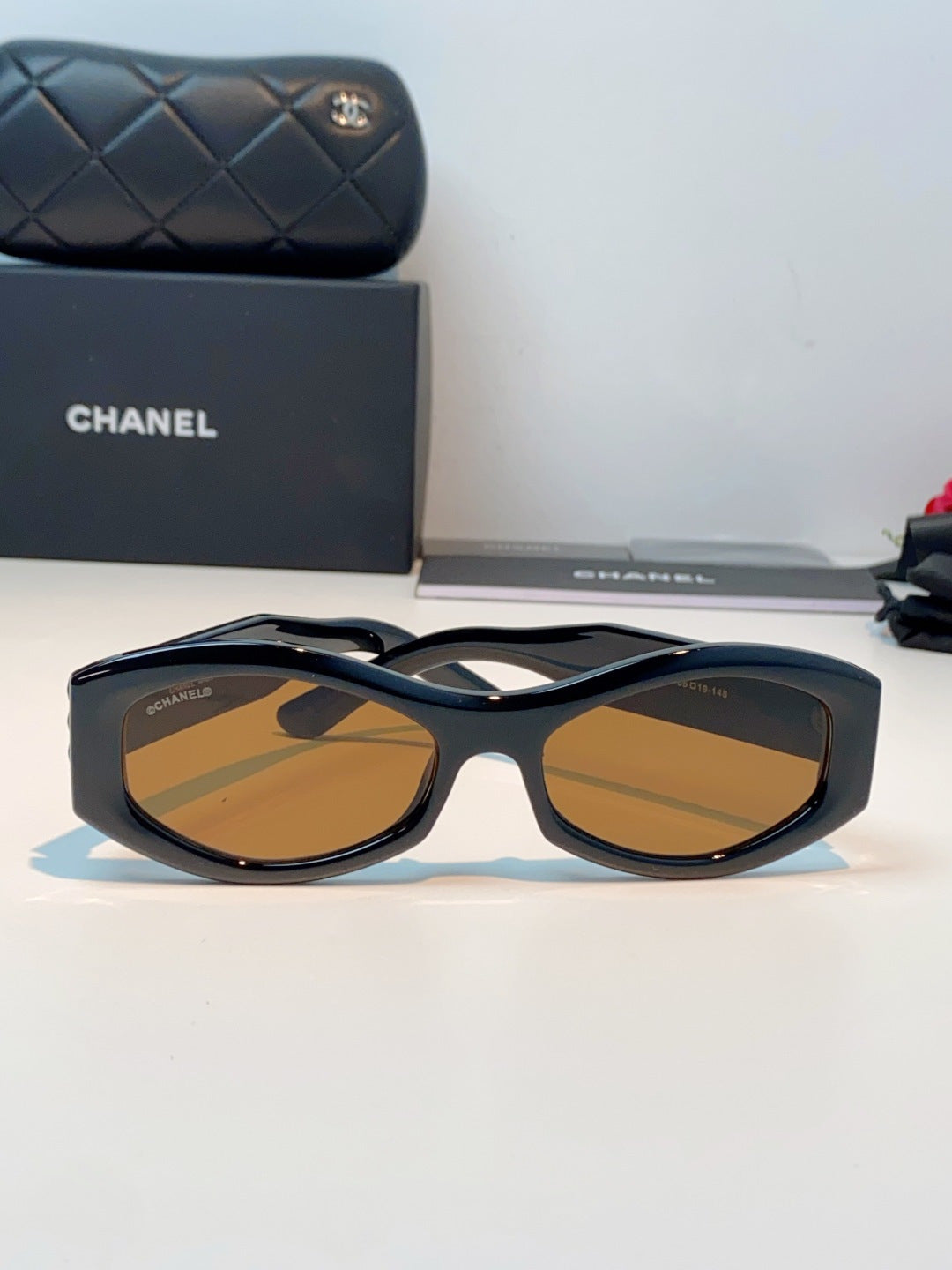 Chanel Oval Brown Lens Sunglasses for Women - 132374 - detail image 2