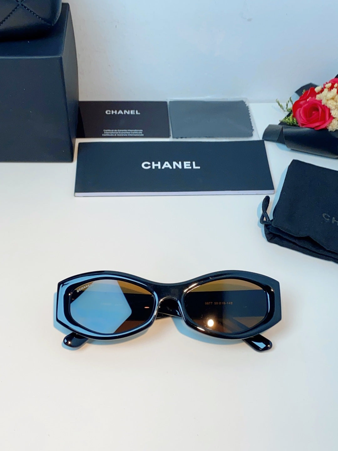 Chanel Oval Brown Lens Sunglasses for Women - detail image 9