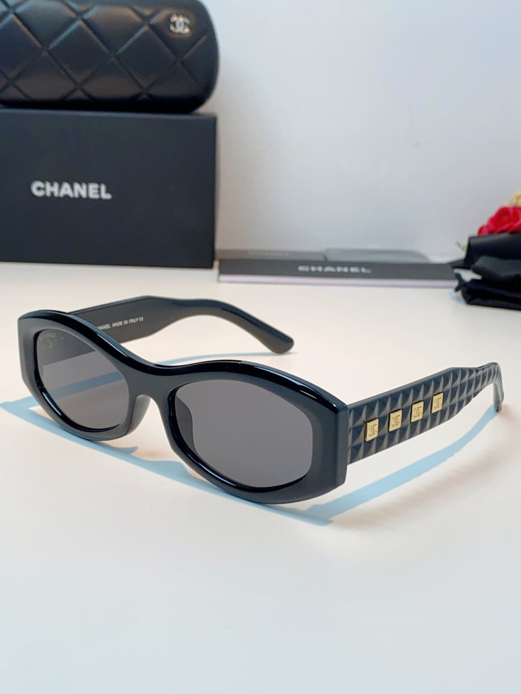 Chanel Oval Black Lens Sunglasses for Women