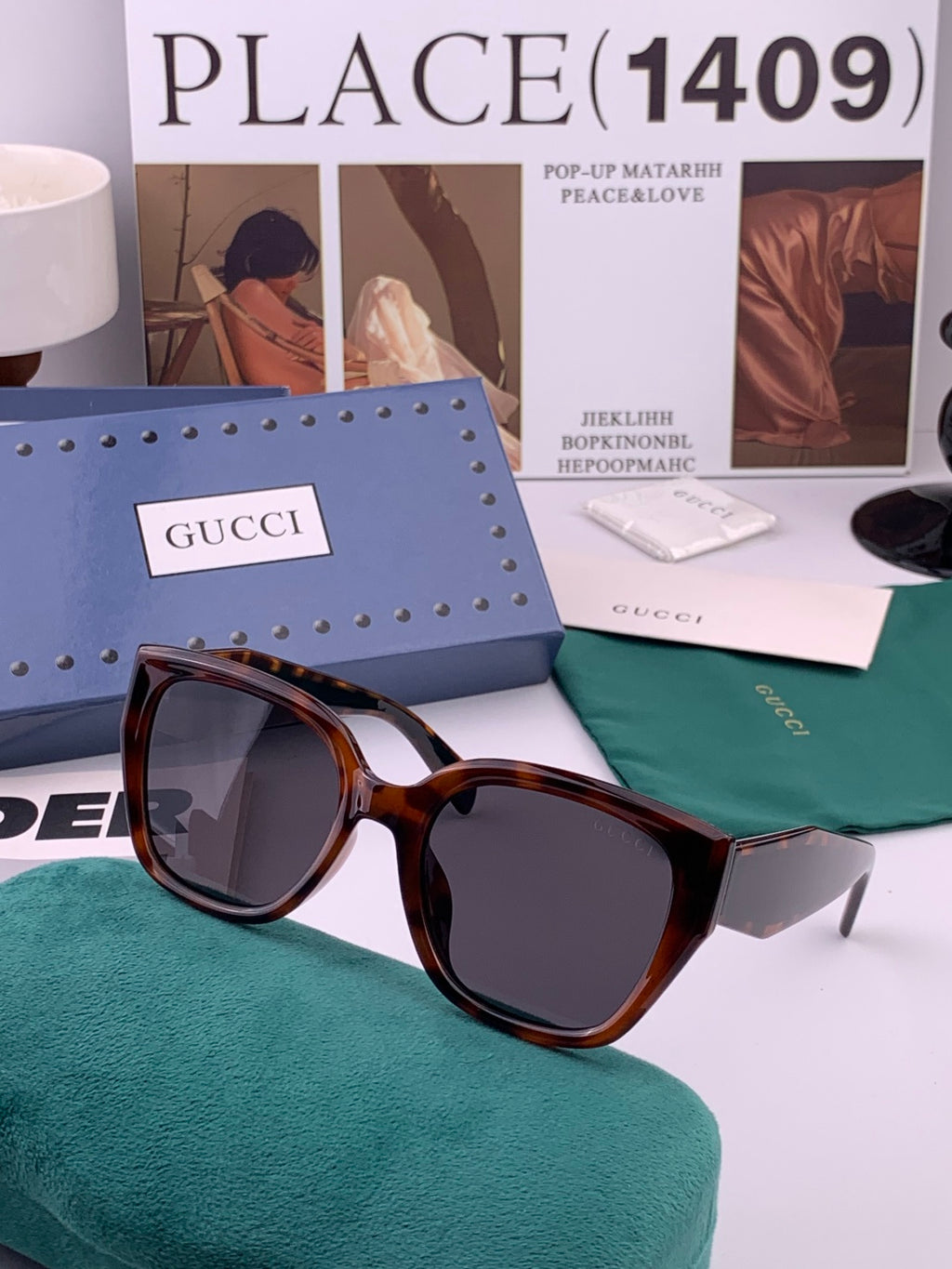 Gucci G0822 Polarized Square Black Lens Sunglasses for Men & Women - 132269 - detail image 6