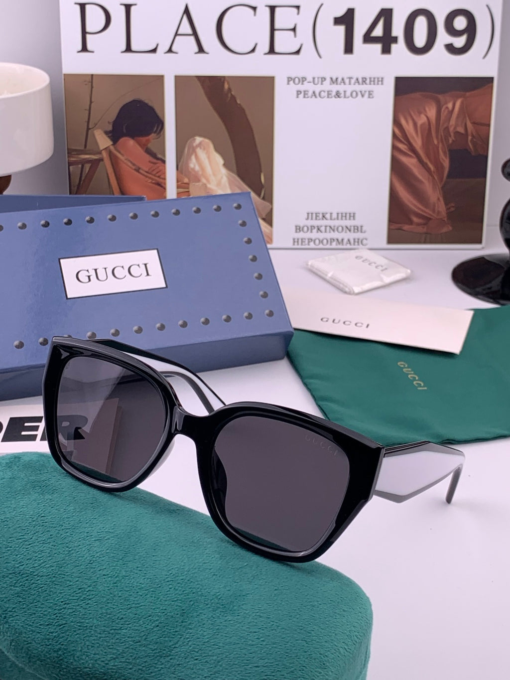 Gucci G0822 Polarized Square Black Lens Sunglasses for Men & Women - 132269 - detail image 5