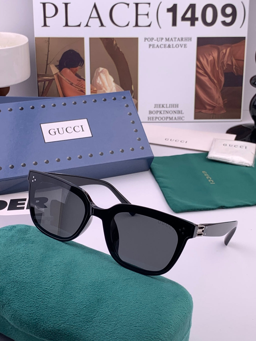 Gucci G6761 Polarized Square Black Lens Sunglasses for Men & Women - 132268 - detail image 2