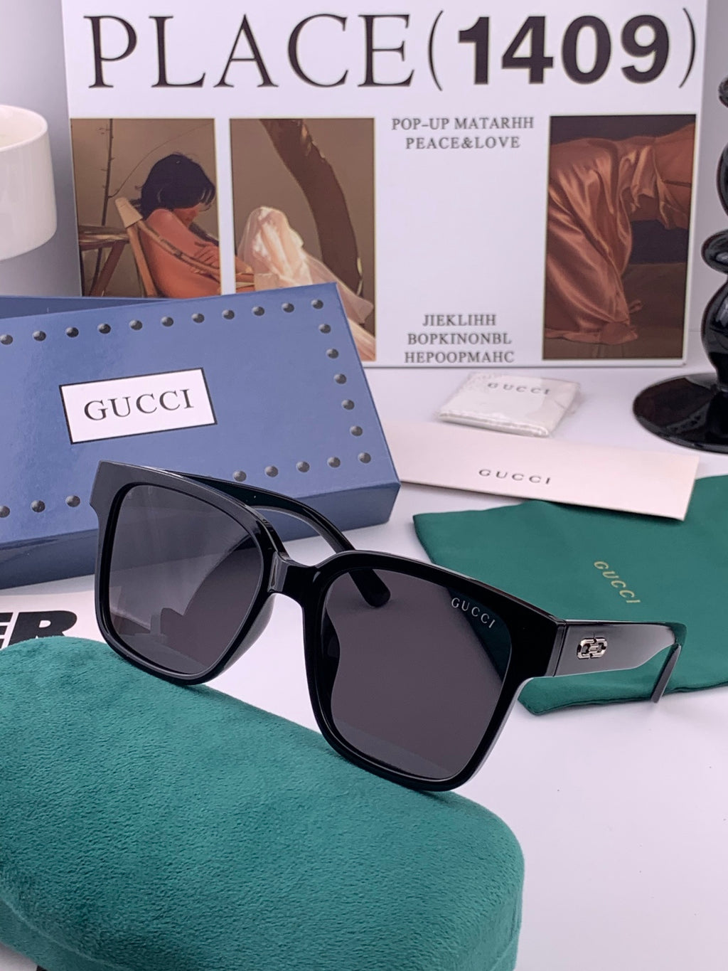 Gucci G4234 Polarized Square Gold Lens Sunglasses for Men & Women - 132267 - detail image 2