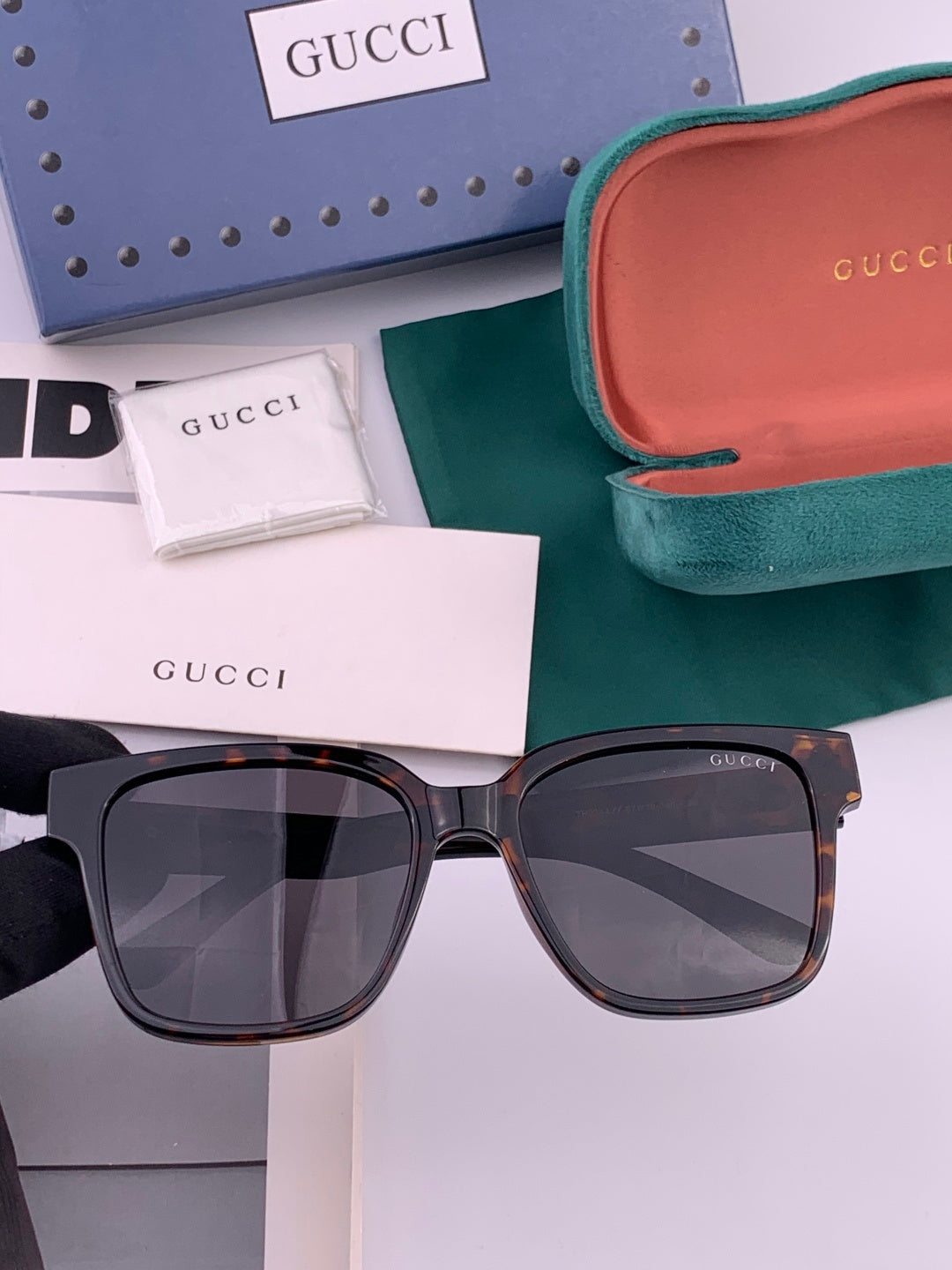 Gucci G4234 Polarized Square Gold Lens Sunglasses for Men & Women - 132267