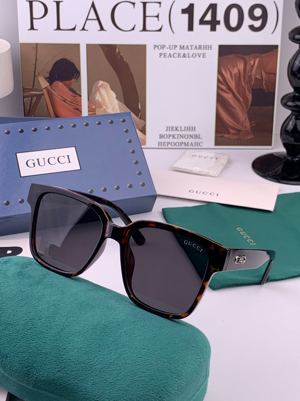Gucci G4234 Polarized Square Gold Lens Sunglasses for Men & Women - 132267 - detail image 3