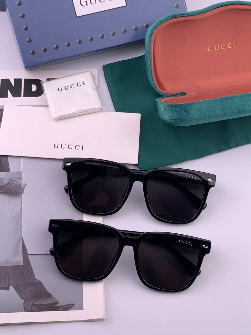 Gucci G1230 Polarized Square Gold Lens Sunglasses for Men & Women - detail image 6