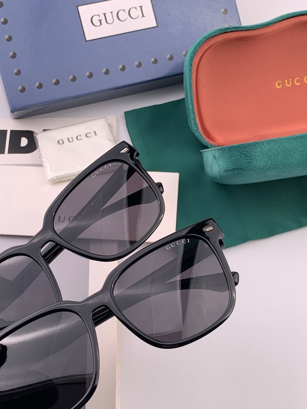 Gucci G1230 Polarized Square Gold Lens Sunglasses for Men & Women - detail image 3