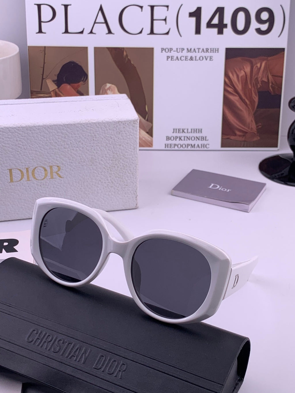 Dior CD6820 Polarized Square Gold Lens Sunglasses for Women - detail image 4