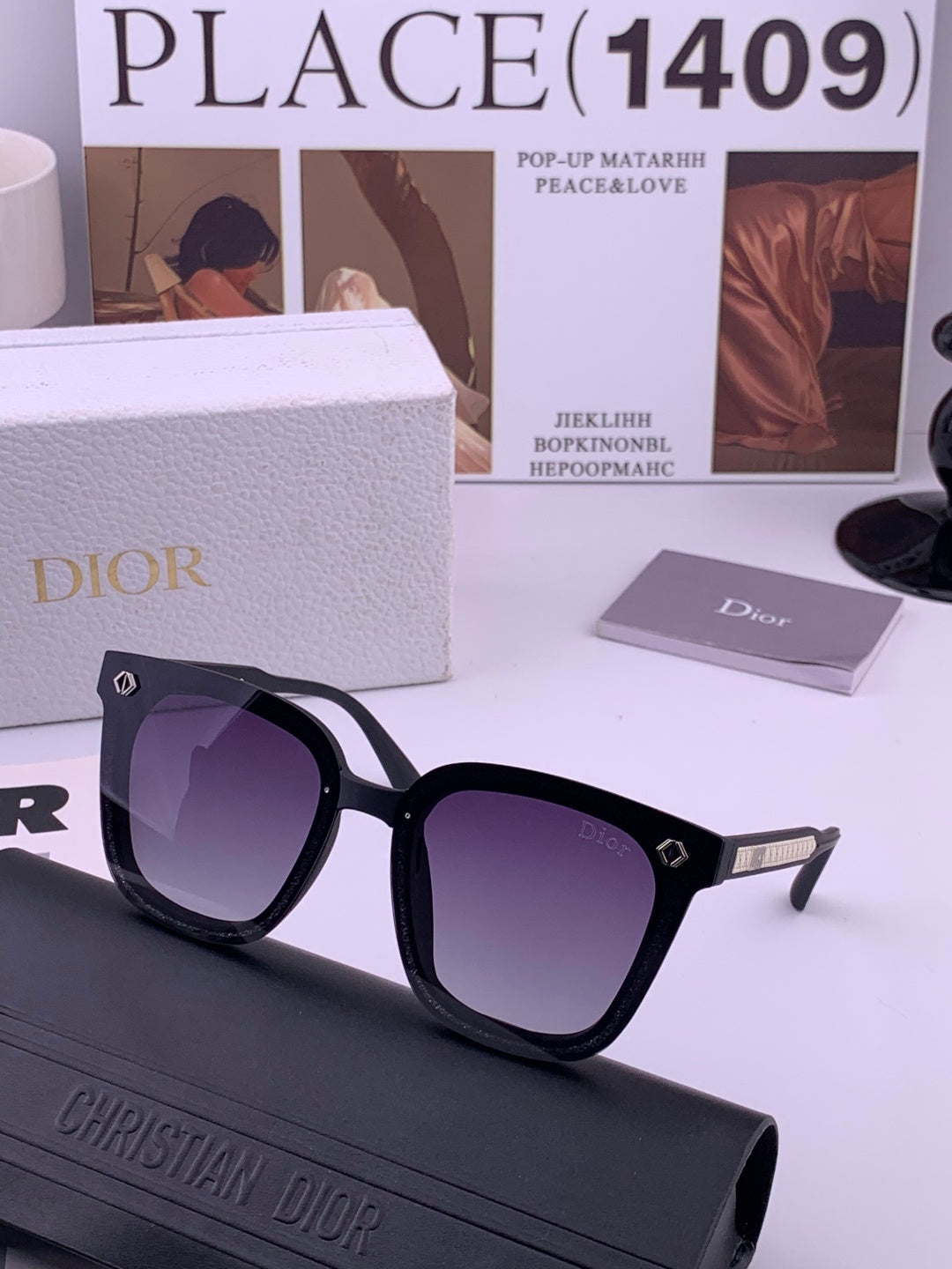 Dior CD1972 Polarized Square Gold Lens Sunglasses for Women - 132410 - detail image 2
