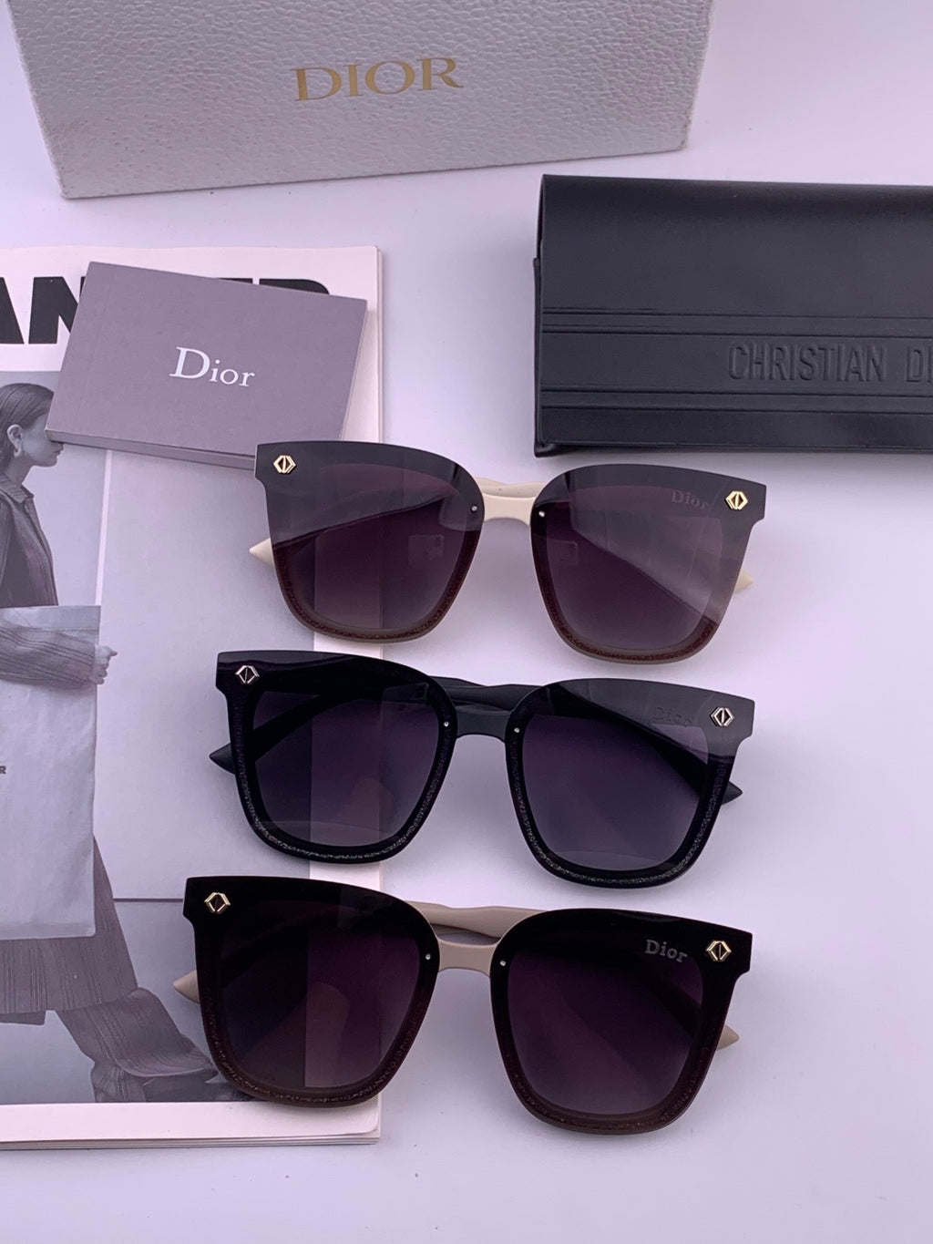 Dior CD1972 Polarized Square Gold Lens Sunglasses for Women - 132410 - detail image 4