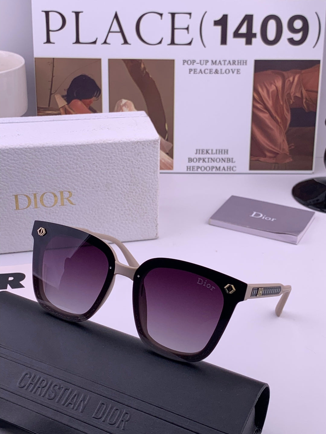 Dior CD1972 Polarized Square Gold Lens Sunglasses for Women - 132410 - detail image 3