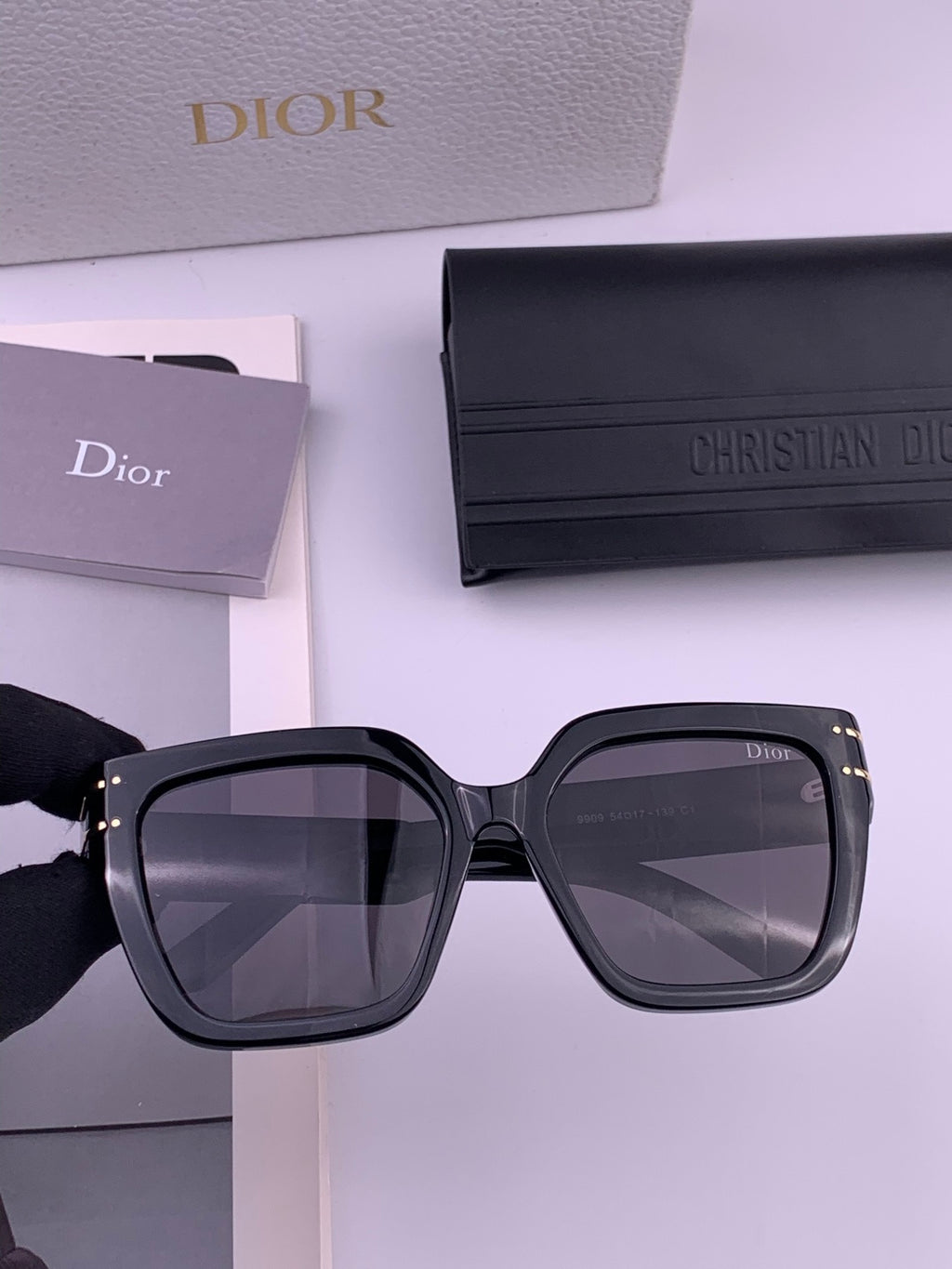 Dior CD9990 Polarized Square Black Lens Sunglasses for Women - 132406