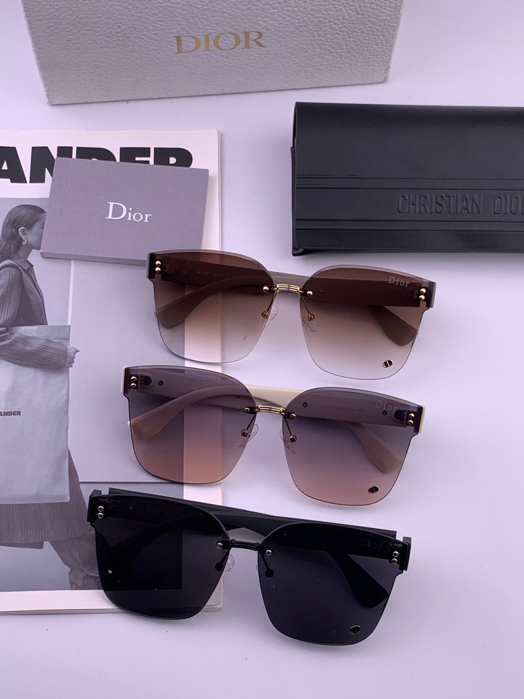Dior CD9972 Square Pink Lens Sunglasses for Women - 132404 - detail image 6
