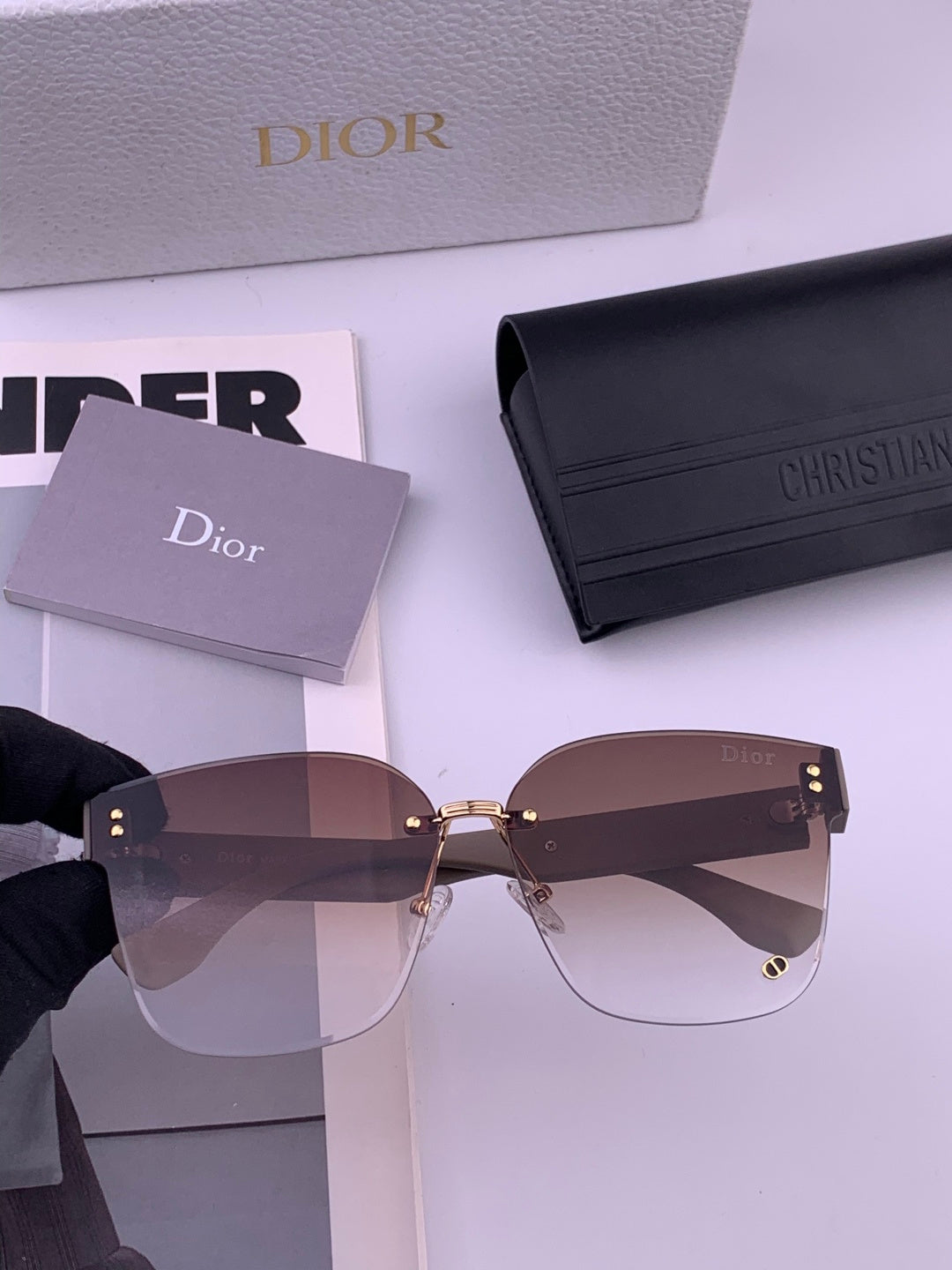 Dior CD9972 Square Pink Lens Sunglasses for Women - 132404 - detail image 2