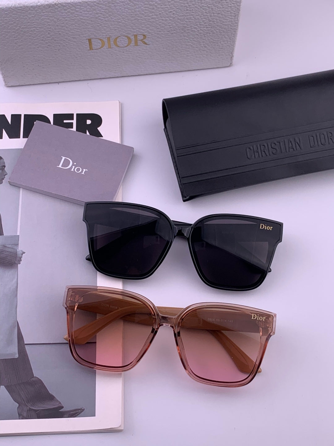 Dior D6895 Square Pink Lens Sunglasses for Men & Women - 132403 - detail image 6
