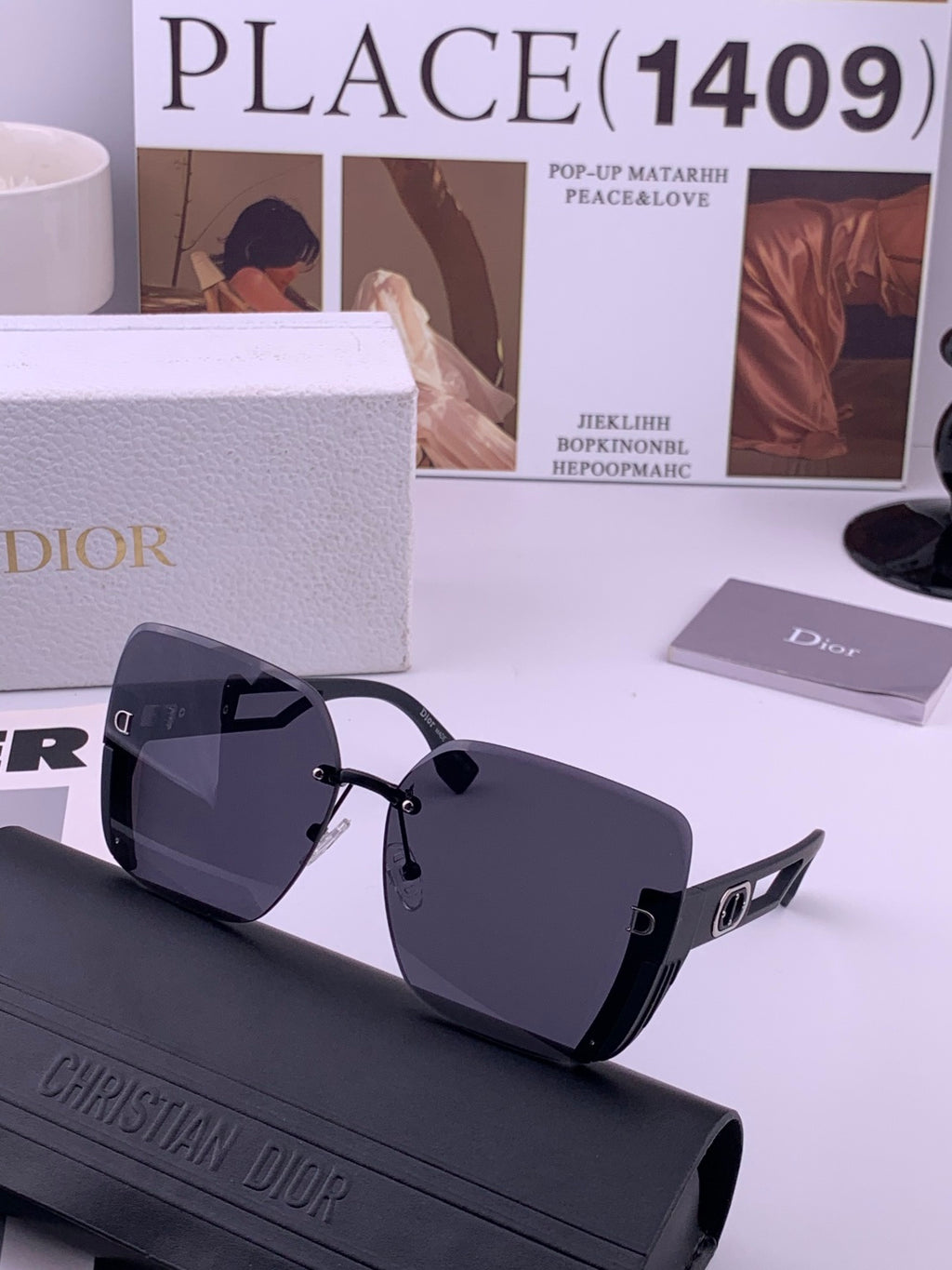 Dior CD6970 Square Gold Lens Sunglasses for Women - 132402 - detail image 5