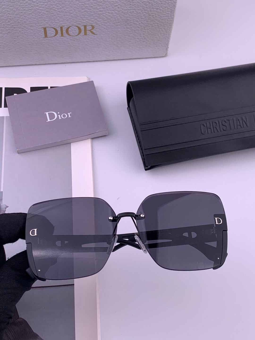 Dior CD6970 Square Gold Lens Sunglasses for Women - 132402 - detail image 2