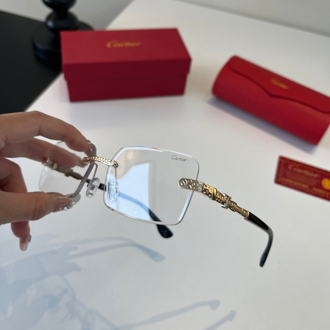 Cartier Lightweight Metal Rimless Silver Lens Sunglasses for Men & Wo - 415988 - detail image 4