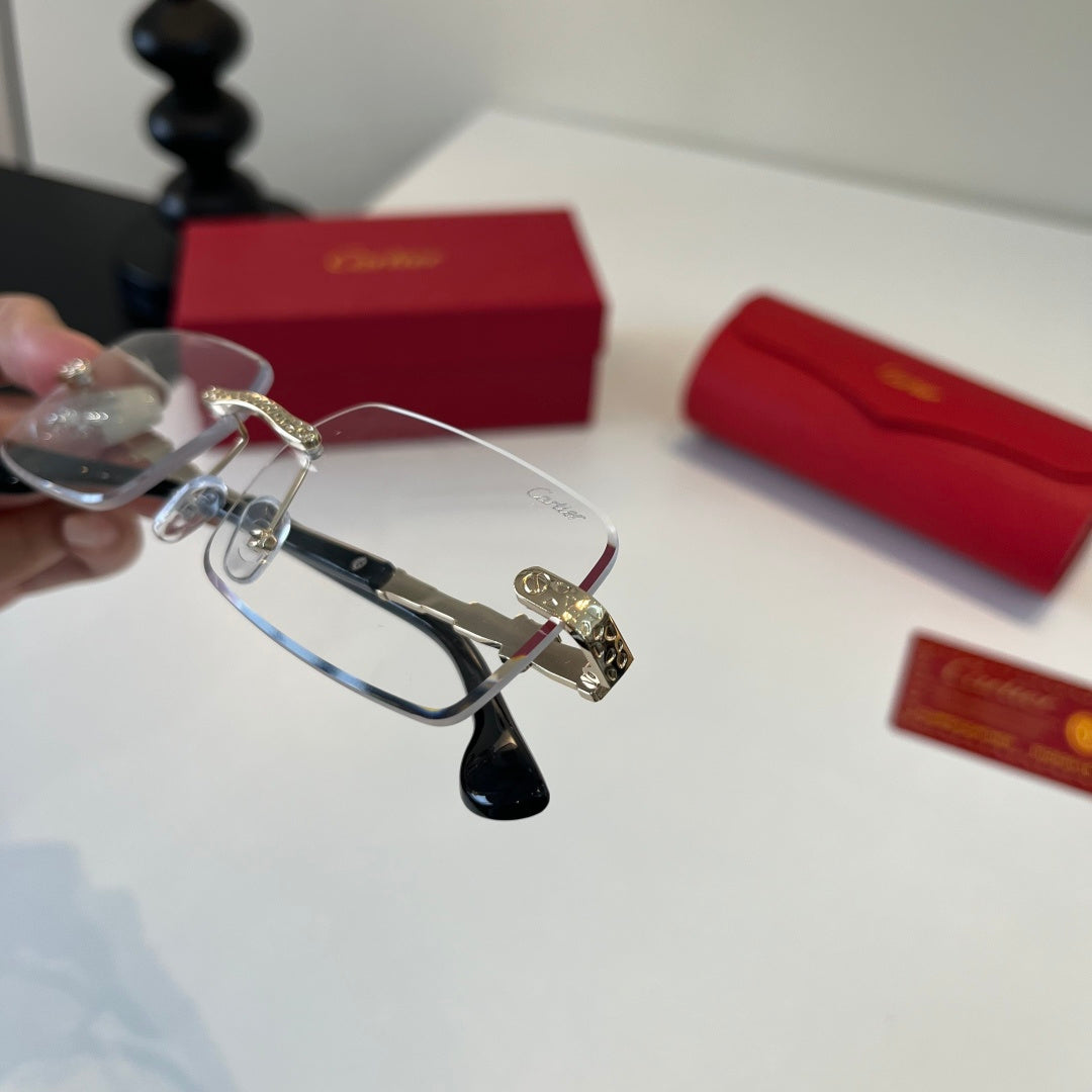Cartier Lightweight Metal Rimless Silver Lens Sunglasses for Men & Wo - 415988 - detail image 6