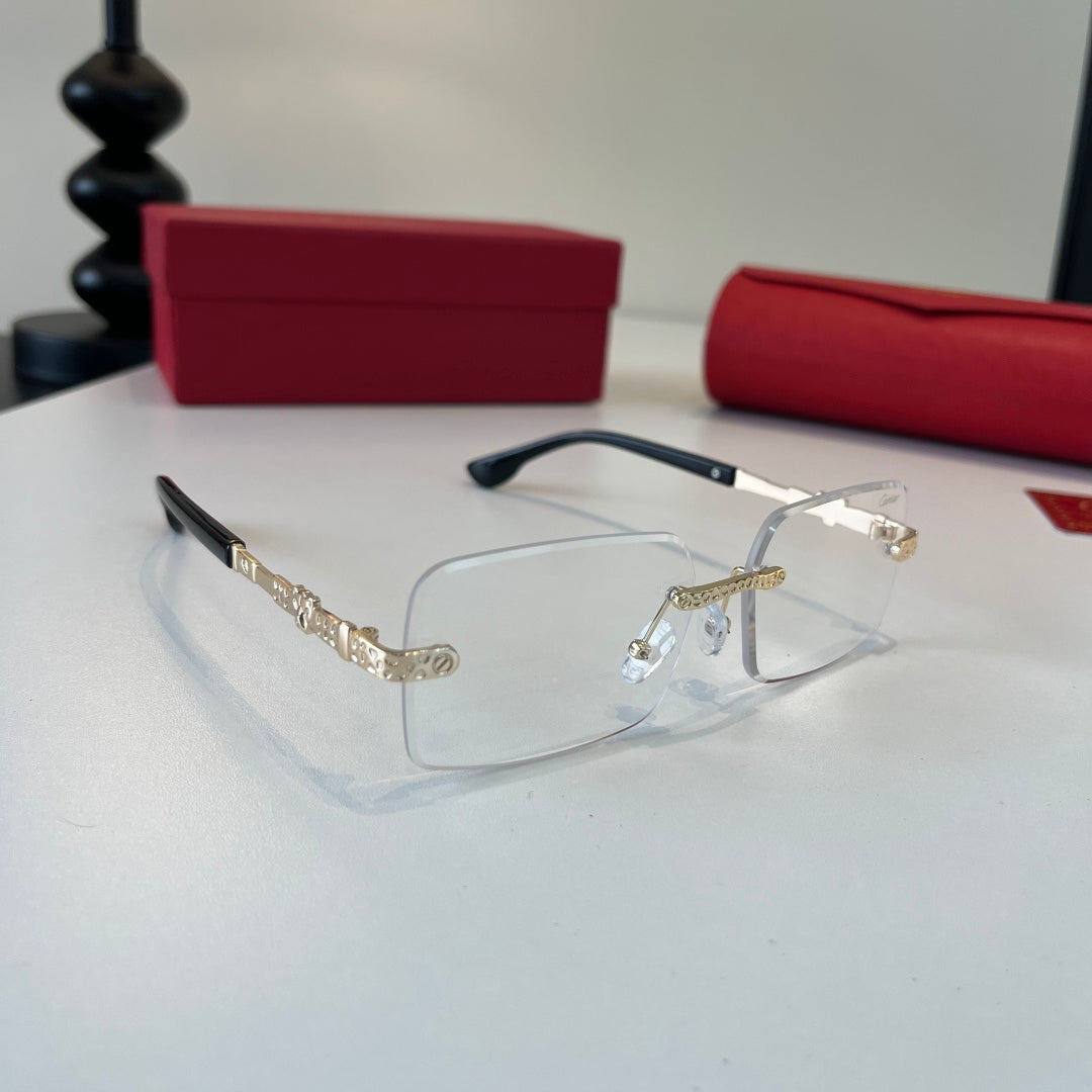 Cartier Lightweight Metal Rimless Silver Lens Sunglasses for Men & Wo - 415988