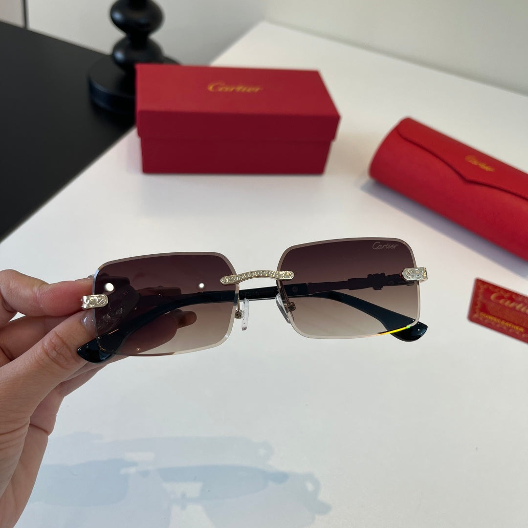 Cartier Lightweight Metal Rimless Silver Lens Sunglasses for Men & Wo - 493703 - detail image 8