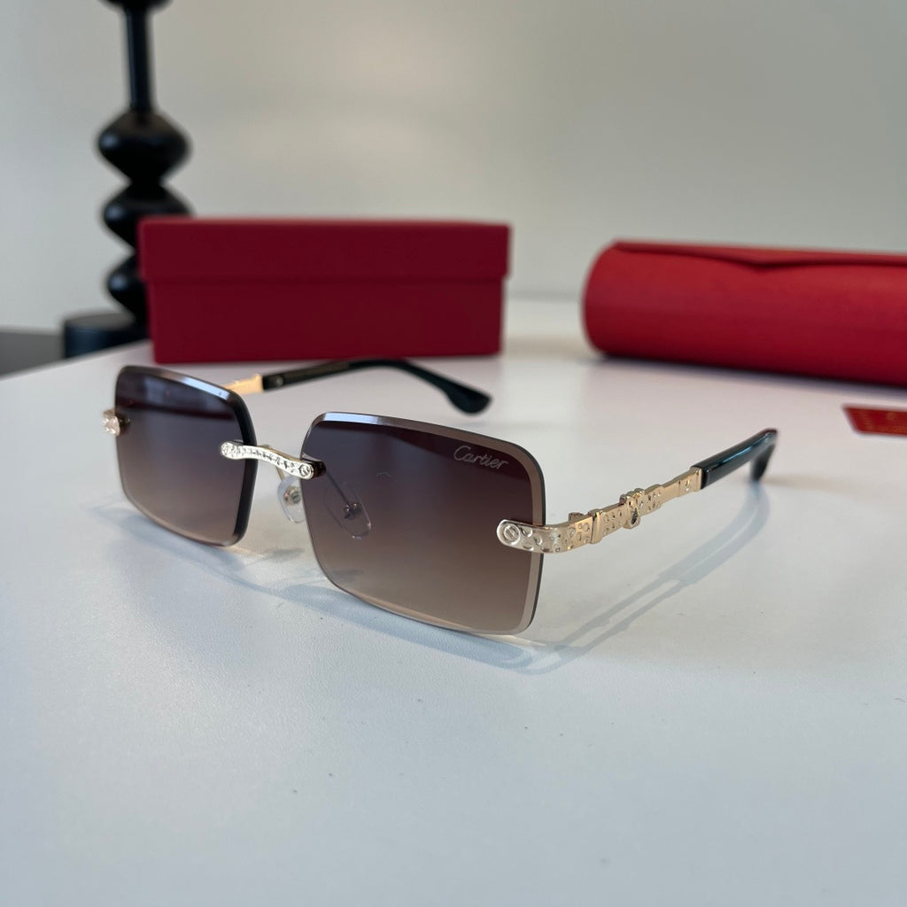 Cartier Lightweight Metal Rimless Silver Lens Sunglasses for Men & Wo - 493703 - detail image 3