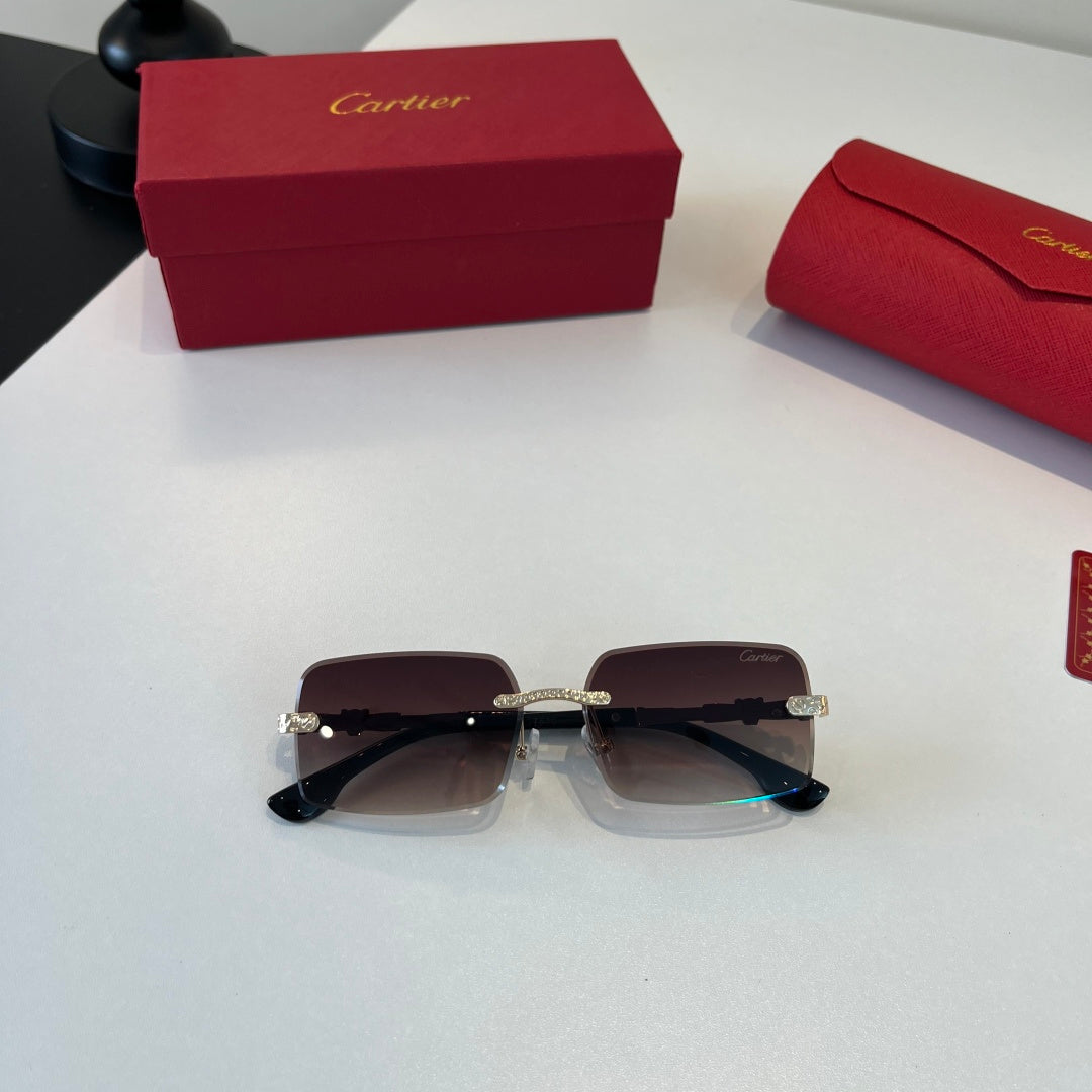 Cartier Lightweight Metal Rimless Silver Lens Sunglasses for Men & Wo - 415989 - detail image 9