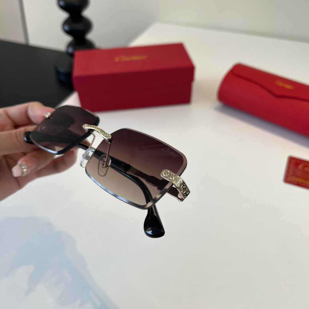 Cartier Lightweight Metal Rimless Silver Lens Sunglasses for Men & Wo - 415989 - detail image 7