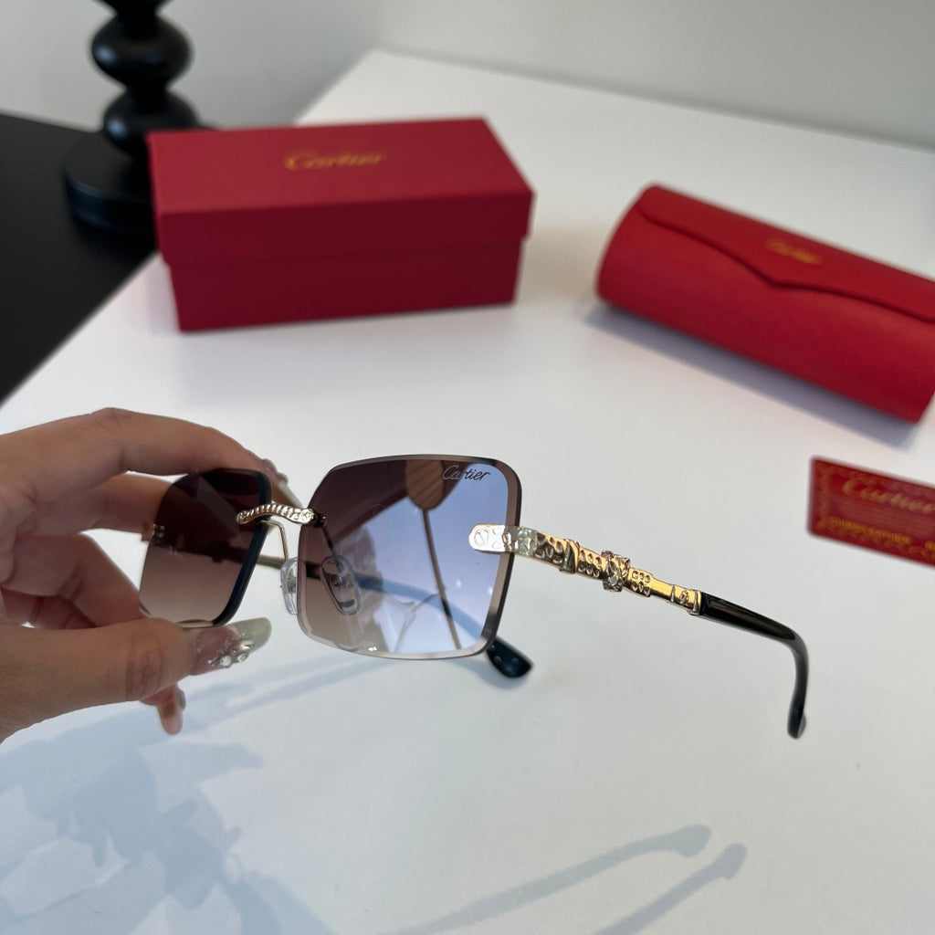 Cartier Lightweight Metal Rimless Silver Lens Sunglasses for Men & Wo - 415989 - detail image 4