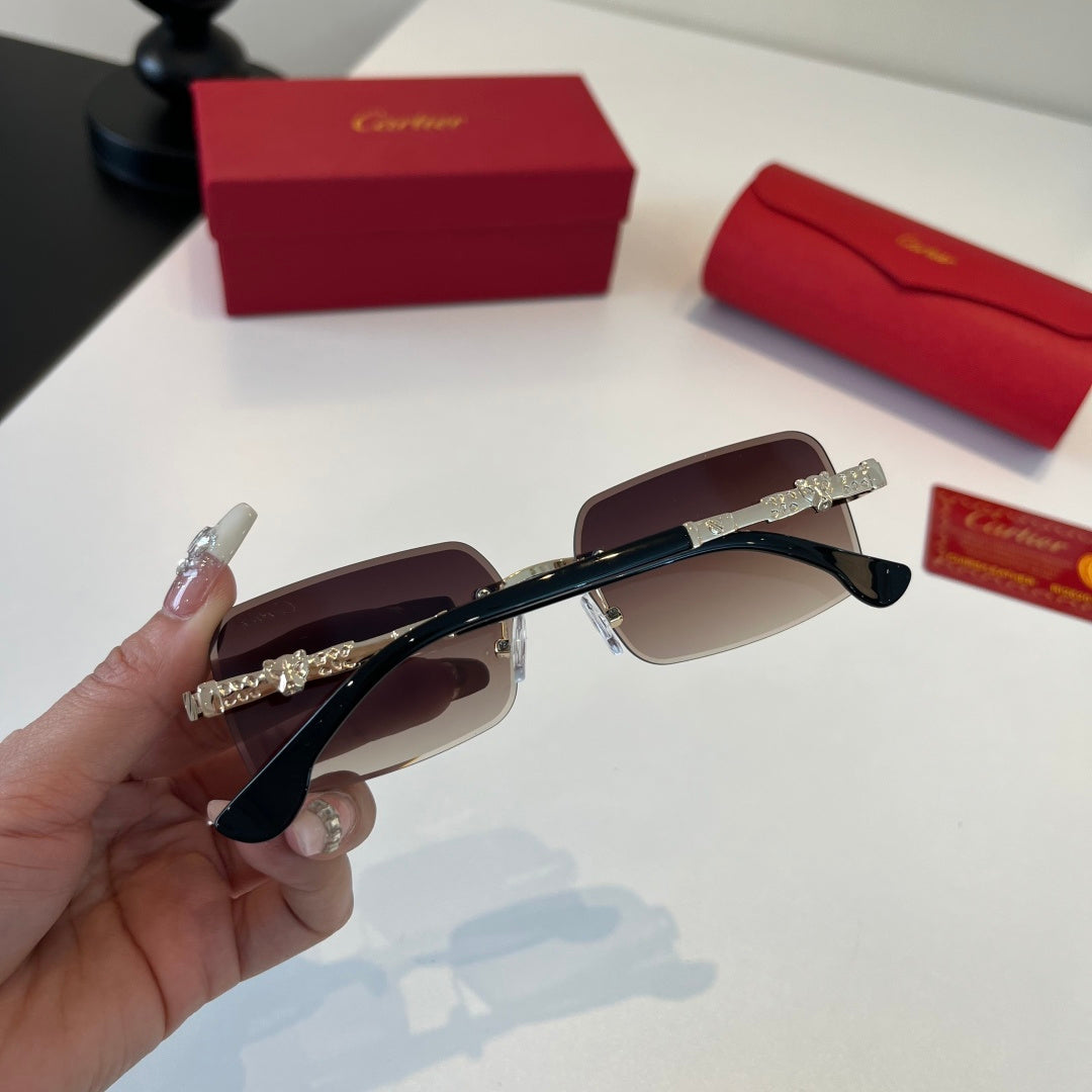 Cartier Lightweight Metal Rimless Silver Lens Sunglasses for Men & Wo - 415989 - detail image 5