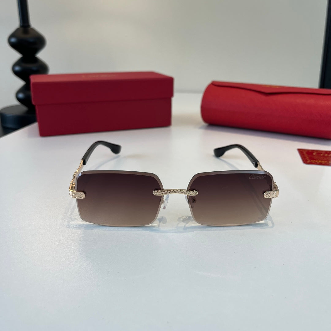 Cartier Lightweight Metal Rimless Silver Lens Sunglasses for Men & Wo - 415989 - detail image 2