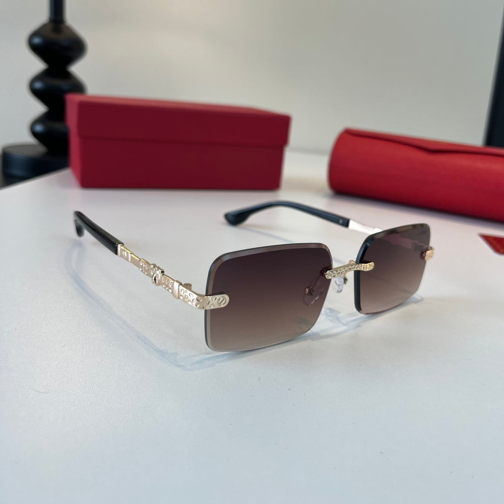 Cartier Lightweight Metal Rimless Silver Lens Sunglasses for Men & Wo - 493703
