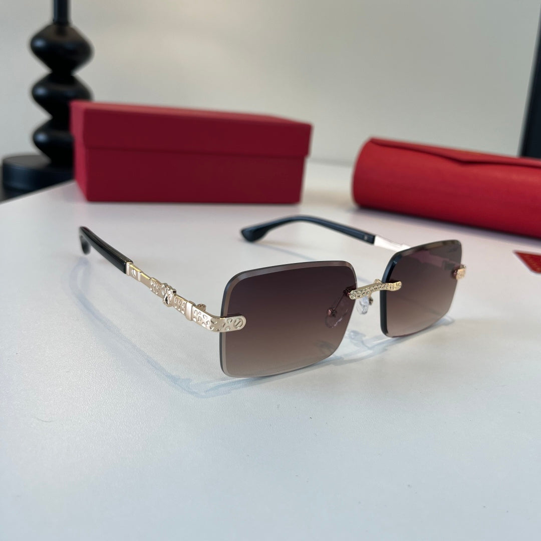 Cartier Lightweight Metal Rimless Silver Lens Sunglasses for Men & Wo - 415989