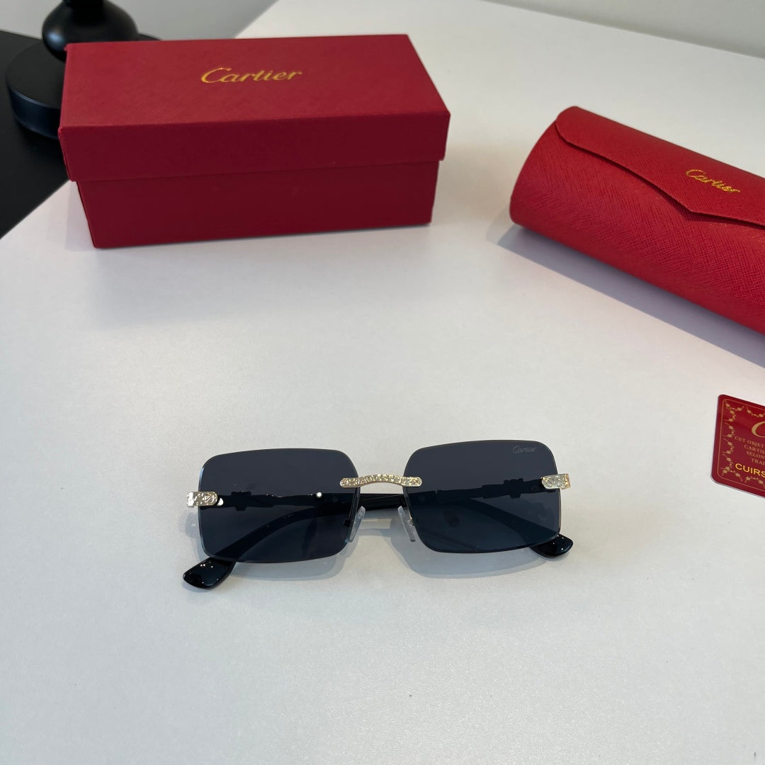 Cartier Lightweight Metal Rimless Silver Lens Sunglasses for Men & Wo - 415990 - detail image 6