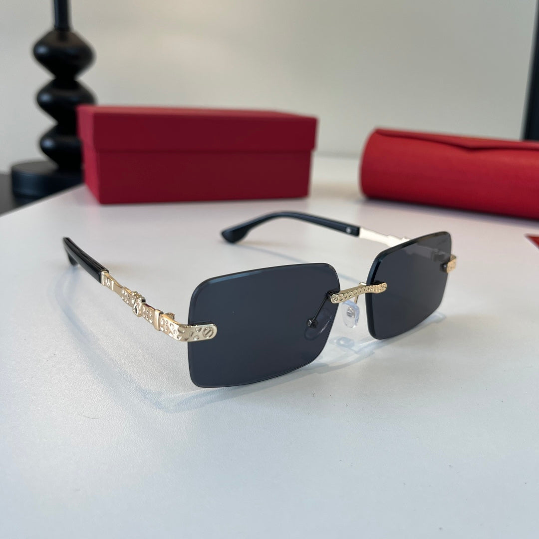 Cartier Lightweight Metal Rimless Silver Lens Sunglasses for Men & Wo - 415990