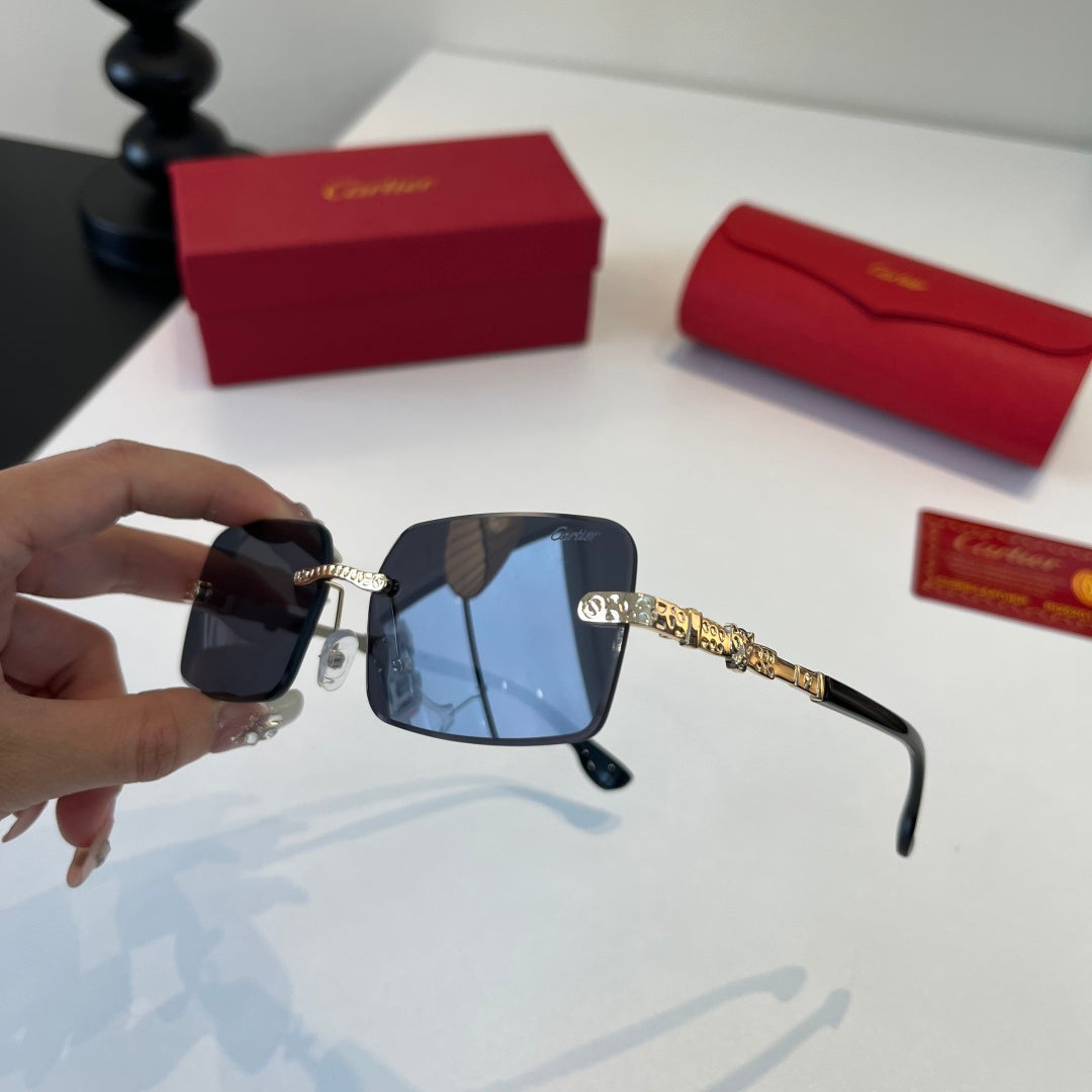 Cartier Lightweight Metal Rimless Silver Lens Sunglasses for Men & Wo - 415990 - detail image 4