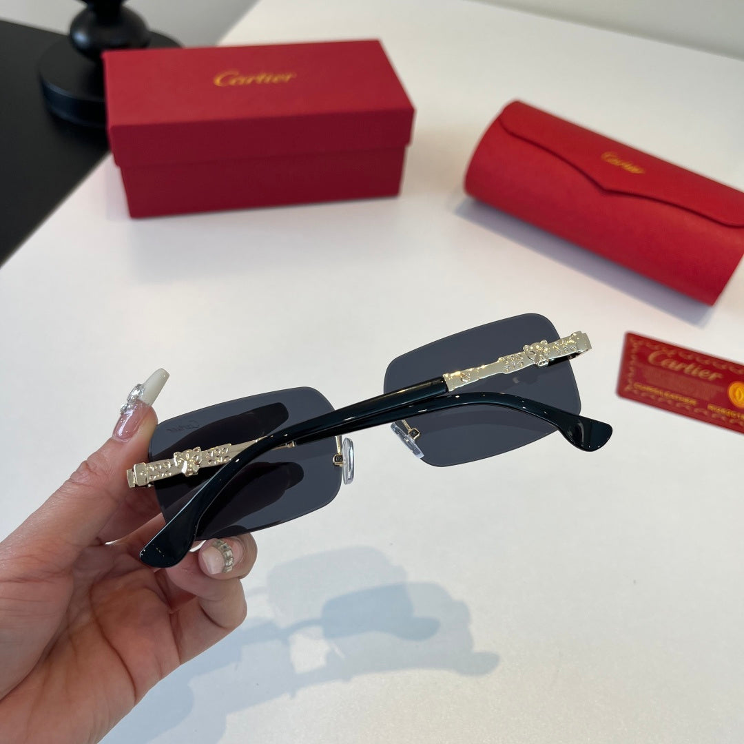 Cartier Lightweight Metal Rimless Silver Lens Sunglasses for Men & Wo - 415990 - detail image 9