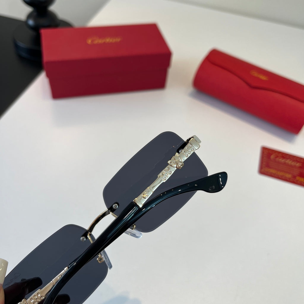 Cartier Lightweight Metal Rimless Silver Lens Sunglasses for Men & Wo - 415990 - detail image 8