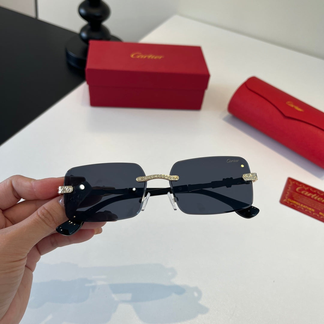 Cartier Lightweight Metal Rimless Silver Lens Sunglasses for Men & Wo - 415990 - detail image 5