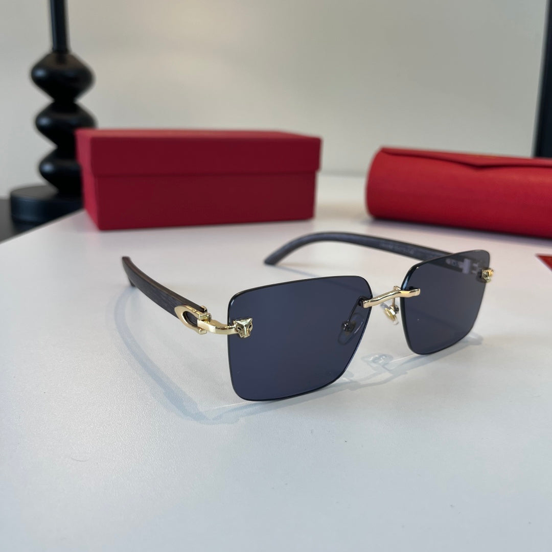 Cartier Lightweight Metal Rimless Silver Lens Sunglasses for Men & Wo - 372232