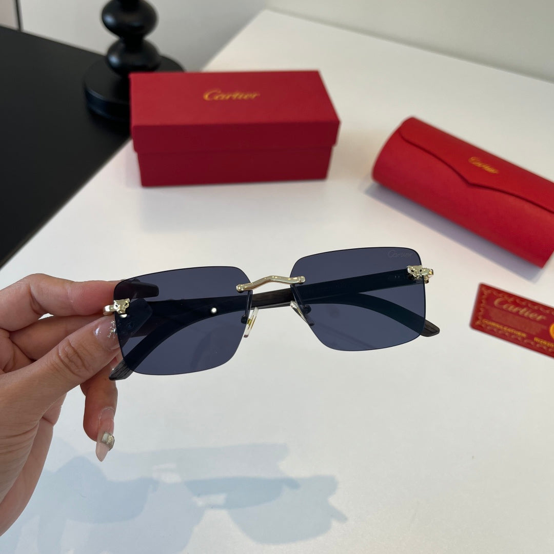 Cartier Lightweight Metal Rimless Silver Lens Sunglasses for Men & Wo - 372232 - detail image 4