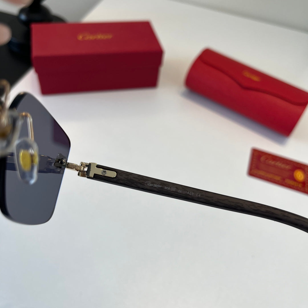 Cartier Lightweight Metal Rimless Silver Lens Sunglasses for Men & Wo - 493705 - detail image 8