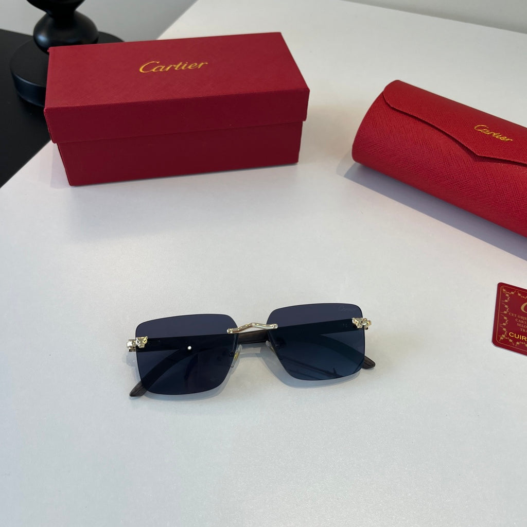 Cartier Lightweight Metal Rimless Silver Lens Sunglasses for Men & Wo - 372232 - detail image 10