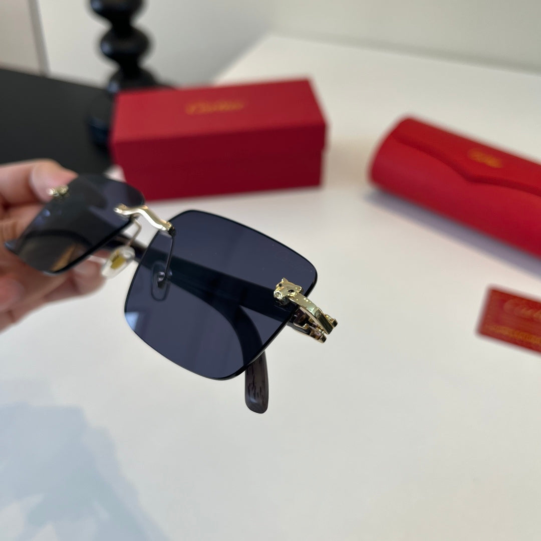 Cartier Lightweight Metal Rimless Silver Lens Sunglasses for Men & Wo - 493705 - detail image 5