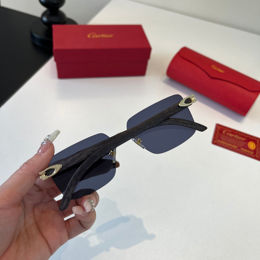 Cartier Lightweight Metal Rimless Silver Lens Sunglasses for Men & Wo - 493705 - detail image 7